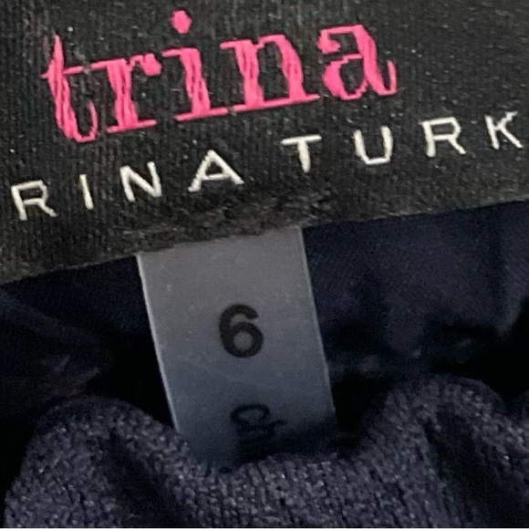 Trina Turk Size 6 Navy Bell Sleeve Off The Shoulder Dress. - Picture 6 of 6
